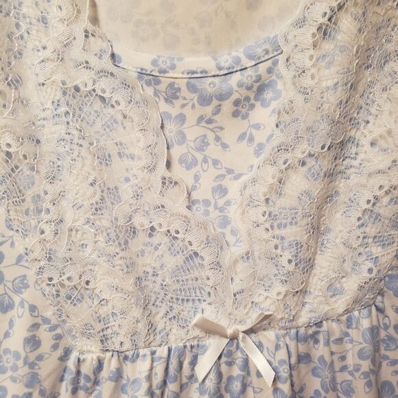 Elizabeth & Nicole Women’s Very Soft Sleepwear PJs Blue Floral Lace Size 2XL NWT - Picture 9 of 12